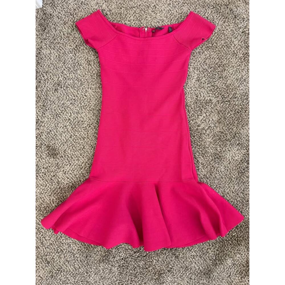 GUESS Women’s Pink  Above The Knee Cocktail Body Con Dress Size Xs